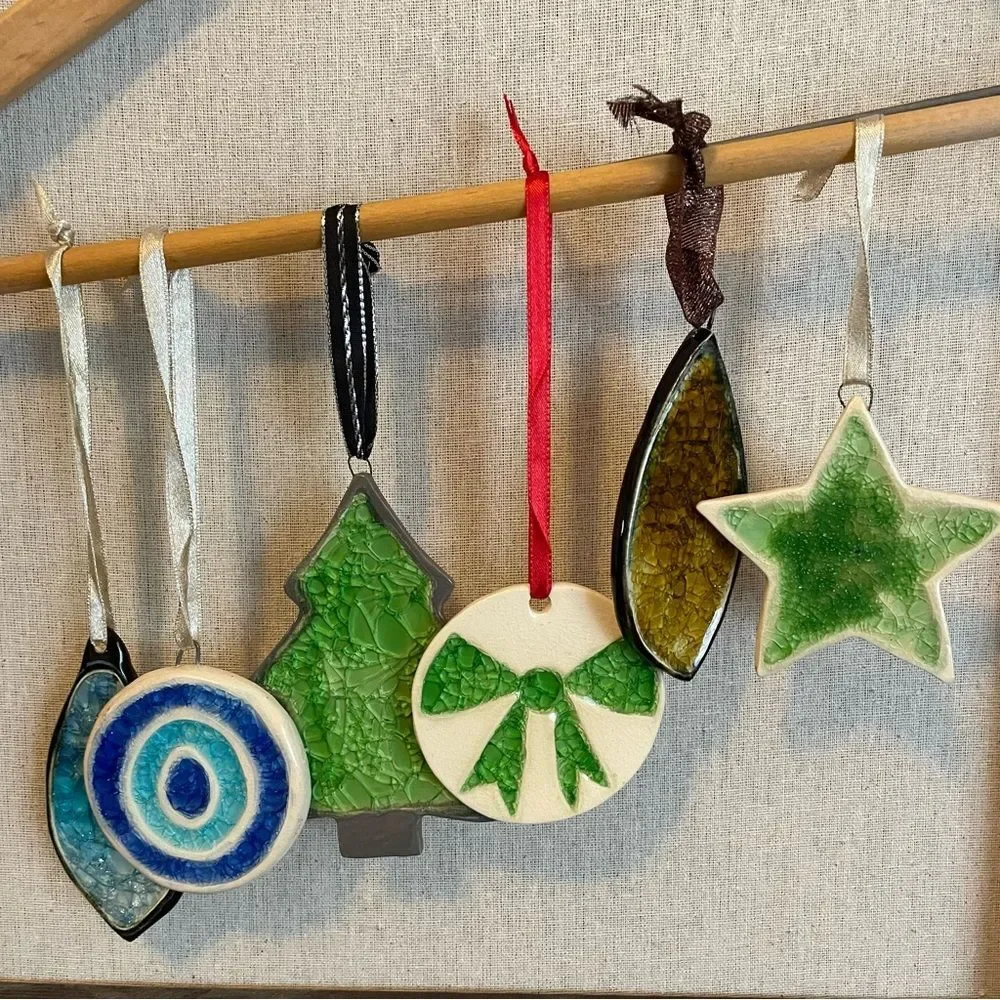 Christmas Ornament Handmade Ceramic and Glass gift idea‎ holidays decorations